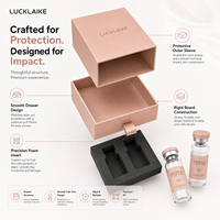 Boîte personnalisée pour flacons de peptides, finition mate, pour 2 flacons, emballage rigide en papier, flacons en verre de 3 ml/5 ml/10 ml, mousse EVA double face pour crème
