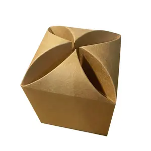 Wegwerp Opvouwbare Bruine Kraftpapier Voedseldoos Op Maat Gemaakte Logo Speciale Vorm Kraftpapier Doos Met Handvat Voor Cadeau