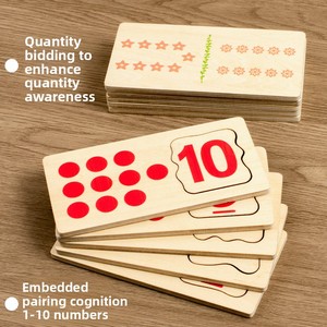 Puzzle <span class=keywords><strong>en</strong></span> <span class=keywords><strong>bois</strong></span> Montessori pour l'éducation précoce des enfants, jeu de correspondance numérique et cognitive, développement des capacités pratiques, 5-7 ans, <span class=keywords><strong>boîte</strong></span> de couleur - Product Image 1