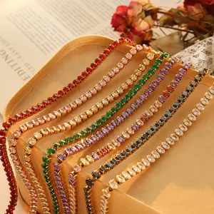 MICCI – collier ras du cou en Zircon cubique, plaqué or 18K, acier inoxydable Bling coloré, Tennis, ensemble de bijoux, vente en gros