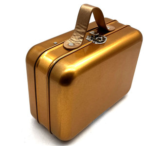 Fabbrica diretta In pronto Stock di lusso In metallo argento lattina valigia vuota In metallo rettangolare scatola da pranzo In latta con serratura - Product Image 2