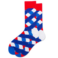 Chaussettes habillées en coton pour hommes, jacquard géométrique coloré à motif argyle, 10 styles, à carreaux, triangle, losange, fantaisie