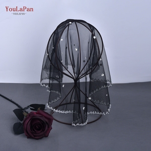 YouLaPan MA10 Vente directe d'usine de <span class=keywords><strong>mini</strong></span> voiles noirs de haute qualité ornés de strass étincelants et de cristaux perlés à la main - Product Image 5
