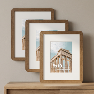 Cadre photo rectangulaire en bois de chêne massif 8x10, minimaliste, mural, durable - Product Image 3