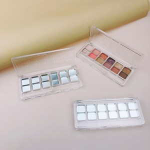Paleta de sombras de ojos transparente, organizador de maquillaje cosmético cuadrado de 6 colores con cubierta para almacenamiento de colorete y contorno - Product Image 1