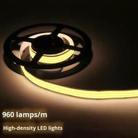 Haute luminosité 15mm de large 3 rangées 25 W/M 960LED 24V Flexible COB LED bande lumineuse en 3000K/4000K/6500K blanc