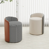 Tabouret de maquillage multifonctionnel à rotation libre à 360°, dossier ergonomique incurvé, assise rembourrée en cuir microfibre doux pour la peau