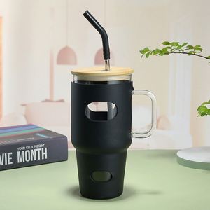 Gobelet en verre pour voiture de 32 oz avec poignée et manchon en silicone amovible pour un nettoyage facile - Product Image 5