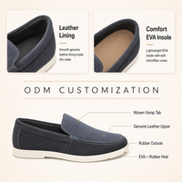 Chaussures décontractées pour hommes en cuir, style mocassins, bleu marine, semelle blanche, basses, respirantes, pour la marche, directement de l'usine