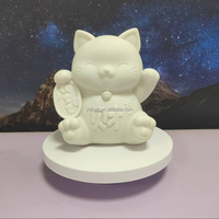 Preciosos Juguetes de Arte Hechos a Mano con Resina DIY, Figuras de Pintura Fluida, Diseño de Gato Gigi, Hucha de Vinilo para Acción de Gracias y Año Nuevo Chino
