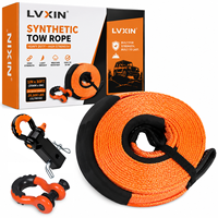Sangle de remorquage robuste de 9 mètres et 8 tonnes avec attache de 2 pouces et manille en D de 3/4 pouce pour camion 4x4, SUV, véhicule tout-terrain