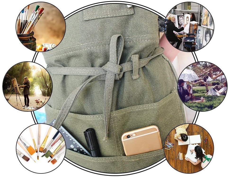 Viedouce Grembiule Cuoco Bambino,Grembiule Cucina Bambini, Grembiule Pittura Regolabile per Bambini con Tasche,Impermeabile Grembiuli da Chef per Cottura Artigianato(Blu,4-13 Anni