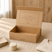Boîte cadeau écologique en kraft naturel, impression personnalisée, pliable, style livre, fermeture magnétique rigide, vente en gros, directement de l'usine, emballage plat