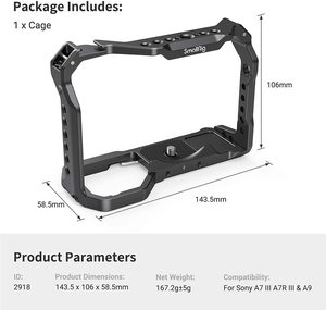 SmallRig Cage pour appareil photo DSLR pour <span class=keywords><strong>Sony</strong></span> A7 III A73 A7M3 avec support griffe froide pour kit caméra <span class=keywords><strong>Sony</strong></span> <span class=keywords><strong>A7III</strong></span> A7RIII A9 2918 - Product Image 5