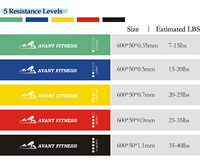 Ensemble de bandes élastiques à logo personnalisé, 5 niveaux de résistance, pour yoga, gym, exercices, bandes de résistance pour l'entraînement