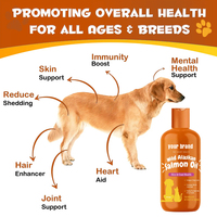 Huile de poisson pour animaux de compagnie de marque privée, liquide d'huile de poisson de saumon oméga 3 naturel, huile de saumon d'Alaska sauvage pure pour chiens chats