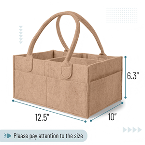 Cesta de Almacenamiento Portátil Grande de Fieltro para Artículos Esenciales de Recién Nacidos, Organizador de Pañales para Bebés - Product Image 2