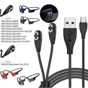สายชาร์จ USB-C สำหรับ Shokz ชาร์จเร็ว 2-in-1 OPENRUN <span class=keywords><strong>AfterShokz</strong></span>/S710 Openswim Pro พร้อมปลอกหุ้ม PVC - Product Image 1