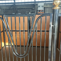 Porte d'entrée battante avec grille 3,6 x 2,2 m, cadre en acier, galvanisation à chaud, revêtement en poudre, pour écurie de chevaux portable