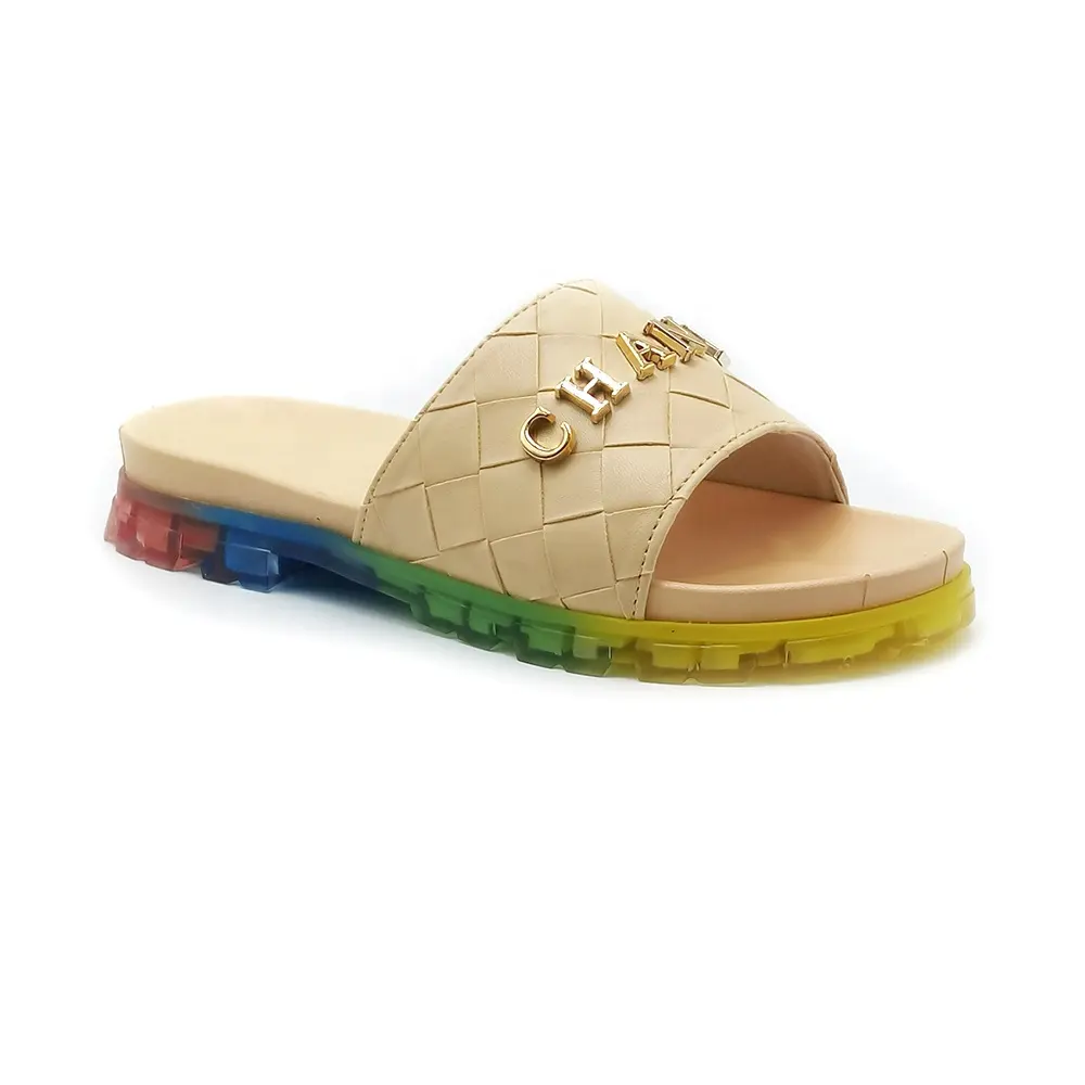 2021 zapatos de gelatina arco plataforma al aire libre Slip-on zapatos casuales zapatos de doble PU tejido Correa sandalias de las mujeres