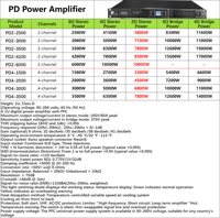Amplificateur Paulkitson PD26000 SiC 6000W 2 canaux pour caisson de basses, amplificateur de son 1U, amplificateur de puissance audio professionnel de classe D