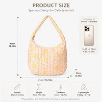 Sac à bandoulière matelassé personnalisé avec logo pour femme, grand sac fourre-tout imprimé floral, sac à main bandoulière grande capacité, usine OEM ODM