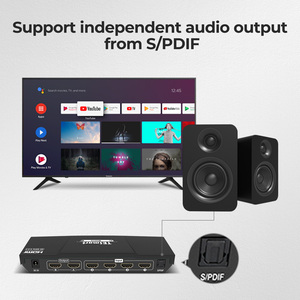 Tesmart 4x2 4K 60Hz HDMI Ma Trận Switcher với khai thác âm thanh L/R AUX đầu ra âm thanh <span class=keywords><strong>video</strong></span> chuyển đổi Splitter - Product Image 4