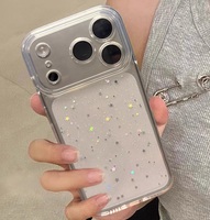 Coque de téléphone scintillante Bling Star à paillettes pour iPhone 17 16 15 14 13 12 11 Pro Max XR X XS 7 8 Plus, transparente avec effet poudre scintillante