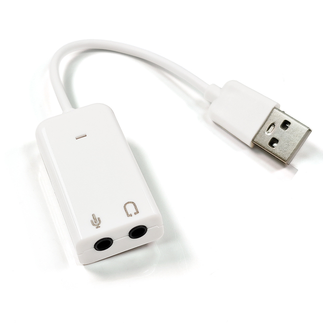 7.1-channel External USB2.0 Audio Sound Card Adapter for Laptop PC Usb Plastic White OEM Stock Professional Recording Sound Card