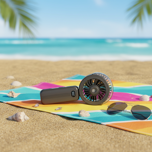 Ventilateur portable certifié Purple Summer, mini ventilateur de refroidissement noir Yes Fan - Product Image 1