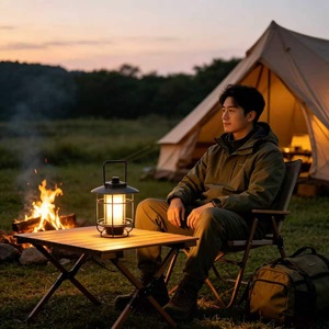 Retro LED Camping Lantern Rechargeable Hanging Tent <b>Light</b> Twist Dimming Portable <b>Emergency</b> Lighting - Product Image 3