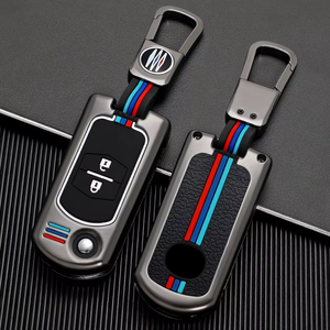 Accesorios automotrices <span class=keywords><strong>Interior</strong></span> Metal + silicona Flip plegable funda para llave de coche Protector de llavero sin llave adecuado para <span class=keywords><strong>Mazda</strong></span> - Product Image 2
