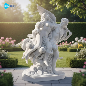 Statua di Cupido e Psiche in Marmo, Ispirata al Clodione, Scultura Mitologica Intagliata a Mano, Resistente <span class=keywords><strong>per</strong></span> Giardino, Esterni, Chiesa e Cimitero - Product Image 1