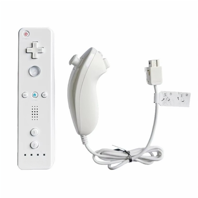 Game Accessories 2 in 1 Motion Plus Remote and Nunchuck Controllers for Wii Console