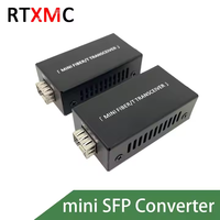 Endüstriyel 100/1000mb süper Mini Fiber optik medya dönüştürücü tek modlu 1 Fiber SC Port Gigabit medya dönüştürücü Ethernet
