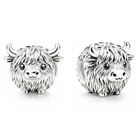 Breloques en argent motif vache Highland moelleuse avec perles en zircon, compatibles avec bracelet original, bijoux pour remise de diplôme, anniversaire, Berluque, Nouveauté