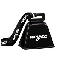 Cloche en fer de 5 pouces avec logo personnalisé et cordon personnalisé, cloche carrée au design moderne pour cadeaux promotionnels et événements de marque
