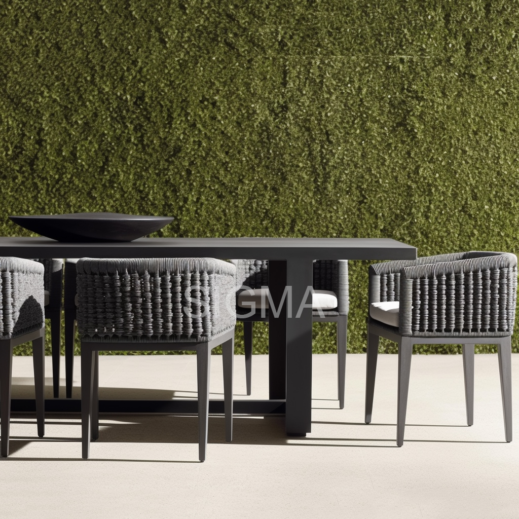 Waterproof Aluminium Garden Furniture Coffee Table Set Customized Size Outdoor Tables And Chairs