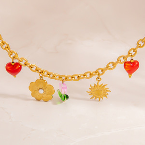 Fashion Charm <b>Bracelet</b> Gold Color <b>Flower</b> Sun Pendant Women's Jewelry Gift Yiwu Origin Model SL41505 - Product Image 2