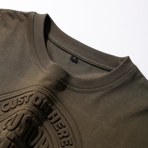 เสื้อยืดผู้ชายเนื้อหนัก 350gsm ผ้าฝ้ายถักนุ่ม 100% ทรงหลวม พิมพ์ลายนูน คอกลม - Product Image 6