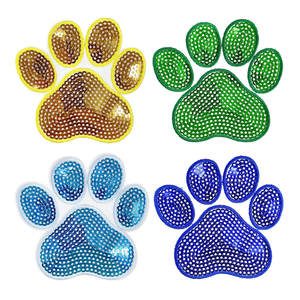 Trendy Patch Termoadesivo con Paillettes <span class=keywords><strong>a</strong></span> Forma di <span class=keywords><strong>Zampa</strong></span> di Cane da 2.8 Pollici, Patch Ricamato in PVC con Paillettes per Vestiti, Abiti, Cappelli, <span class=keywords><strong>Jeans</strong></span>, Fai da Te - Product Image 2