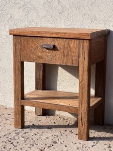 Modern Home Bedroom <b>Antique</b> Industrial Wooden <b>Frame</b> Small Side Table Cabinet Convertible Wooden Top Nightstand Drawer - Product Image 2