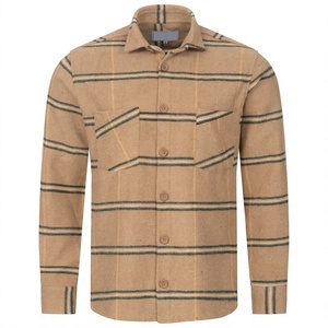 Camisas de Vestir de Franela a Cuadros para Hombre, Talla Grande, 100% Lana, Manga Larga, con Logotipo Personalizado 2026, Formales, de Oficina, Casuales - Product Image 1