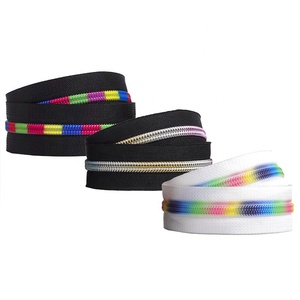 À la mode personnalisé arc-en-ciel dents résine <span class=keywords><strong>fermeture</strong></span> éclair irisé réfléchissant Nylon <span class=keywords><strong>fermeture</strong></span> éclair pour vêtements sacs fournitures - Product Image 5