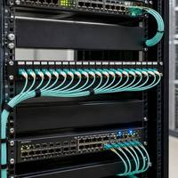 Panel de Conexión de Fibra Óptica de 19 Pulgadas, 48 Fibras OM4 Multimodo, 24 Puertos LC UPC Dúplex, Adaptador Aqua, Funda de Cerámica de Zirconia, Montaje en Rack