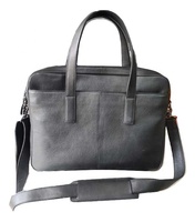Sac messager unisexe en cuir véritable pour ordinateur portable 14 pouces, style vintage, bandoulière souple, sacoche quotidienne pour hommes et femmes, noir