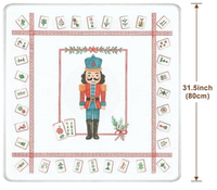 Tapete de Mahjong con Diseño de Copos de Nieve Navideños, Antideslizante, Reductor de Ruido, Plegable, para Mesa de Entretenimiento, Uso Familiar Navideño