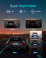 Caméra de tableau de bord 3K à 4 objectifs, vision nocturne à 360 degrés, caméra de voiture AI DMS avec WiFi 5G, caméra de tableau de bord GPS universelle pour voiture CPL