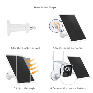 Telecamera di sicurezza esterna 6W pannello solare 360 gradi staffa CCTV Mini USB C modulo solare caricabatteria casa delle api Villa per Villa - Product Image 5