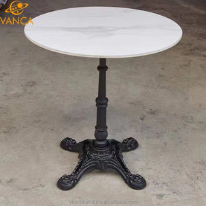 <span class=keywords><strong>Table</strong></span> de restaurant en pierre de quartz de meubles de restaurant de café de luxe commercial avec base en <span class=keywords><strong>fonte</strong></span> très stable - Product Image 4